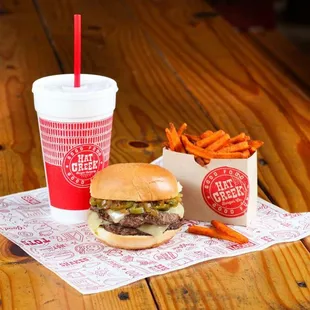 The Southwest Burger and Sweet Potato Fries