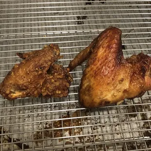 Difference between wing that came with the &quot;whole fried chicken&quot; and the wing that came in its own meal.