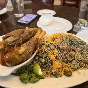 The best lamb shanks &amp; herbed rice