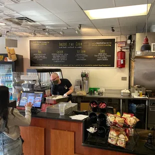 a man and a woman at the counter