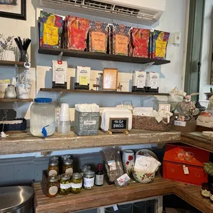 shelves of food and condiments