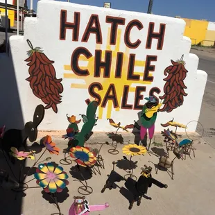 a sign for hatch chile sales