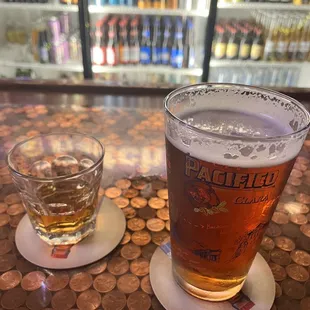 Amber beer and Jameson. It was that kinda night lol