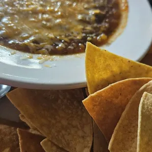 Green chili and chips.