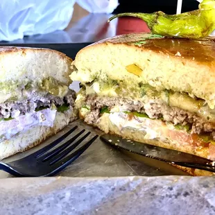 Outstanding Hatch Green Chile Cheese Santa Fe Burger