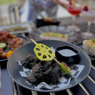 Squid Ink Karaage Avo Tuna Toast