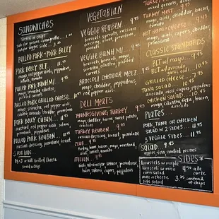 Menu w/ prices as of 2/15/23