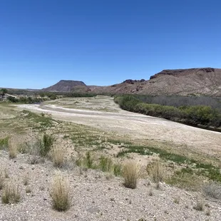 The dry Rio Grande bed