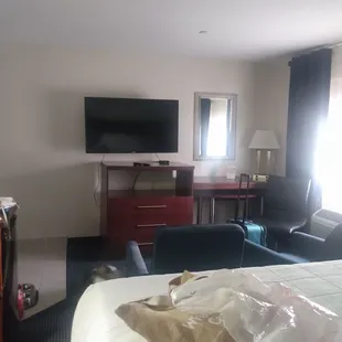 Two chairs and a desk