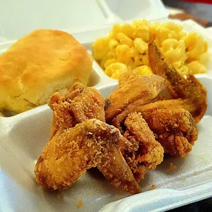 3-wings with a side and a biscuit, $9.95. Mmmm.