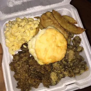 To go plate! Chicken livers &amp; gizzards!!! Good southern cooking