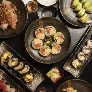 sashimi, sushi, sushi and sashimi, food