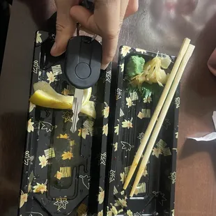 Size comparison of trays to my car key