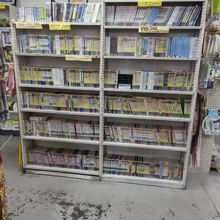 shelves of dvds in a store