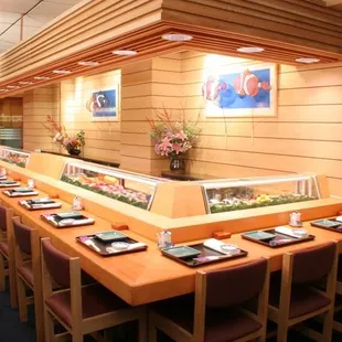 The upstairs sushi bar is where most of the action is. Tokyo style authenticity in Midtown.