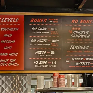 menu and prices