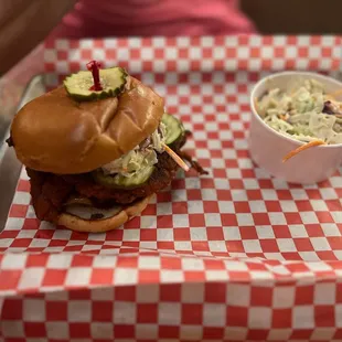 The &quot;Shut the Cluck Up&quot; chicken sandwich with coleslaw