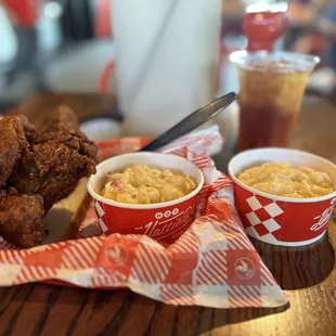 Three wings, medium heat, double mac n cheese, and sweet tea.  A visit to Memphis isn't complete without a trip to this Memphis classic.