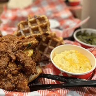 fried chicken and waffles