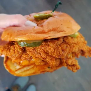 Chicken sandwich in medium heat