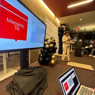 We were also able to utilize their large TV monitor for presentations.