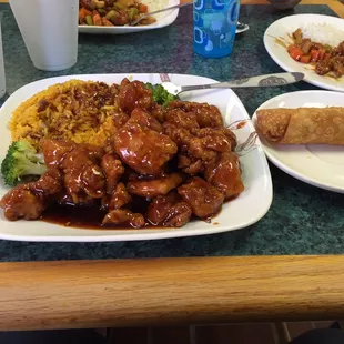 a variety of food items on a table