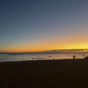 View of the sunset from our table