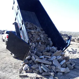 Dumping a load of concrete.