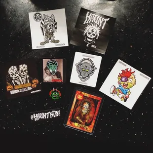 Some of the pins I bought! Cool stickers too.