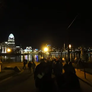 The tour travels along the riverfront