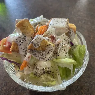Salad with ranch