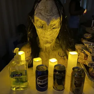 Haunted Plantation "store" that sells bottled water ($2) and other treats