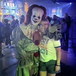 Pennywise character working the cue got ahold of my wife.