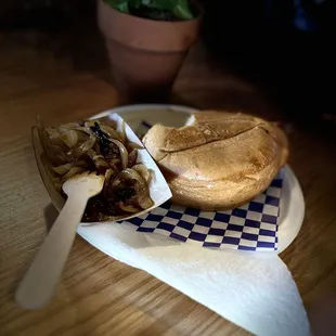 Cheddar Uber brat w side of onions $10 (5/2024)