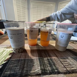 Ordered our normal drinks simply without any ice. Apparently this is the only liquid that's actually in it without the ice... Smh