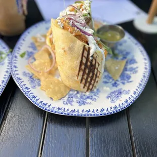 Chilaquila breakfast burrito