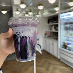 Iced ube latte, seasonal and delicious