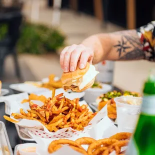 gourmet hot dogs and burgers