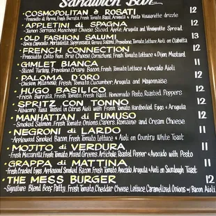 sandwich selection