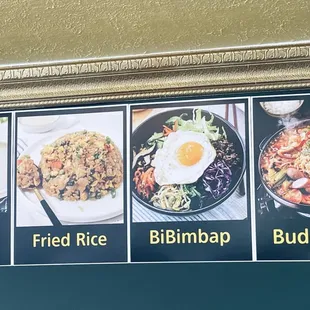 a variety of food items