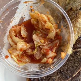 Low quality bland kim chee.