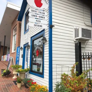 the front of the restaurant