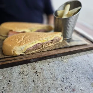 Cuban Sandwich with side of Yucatan chips.  $17