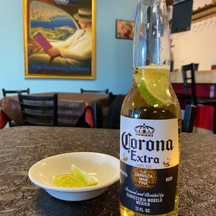 a bottle of corona extra