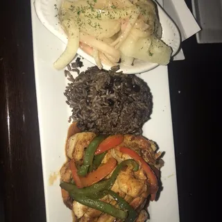 Fajita de Pollo y Camarones
