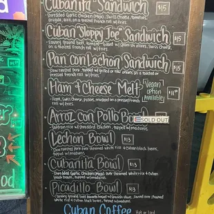 Menu on 10-21-23