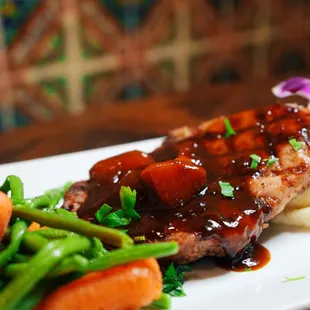 Bourbon Peach Pork Ribeye