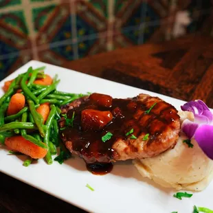 Bourbon Peach Pork Ribeye