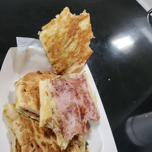 Open sandwich:  "WHERE THE BEEF?"