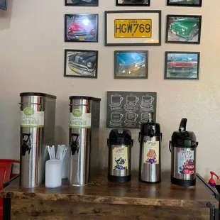 a variety of coffee and teas